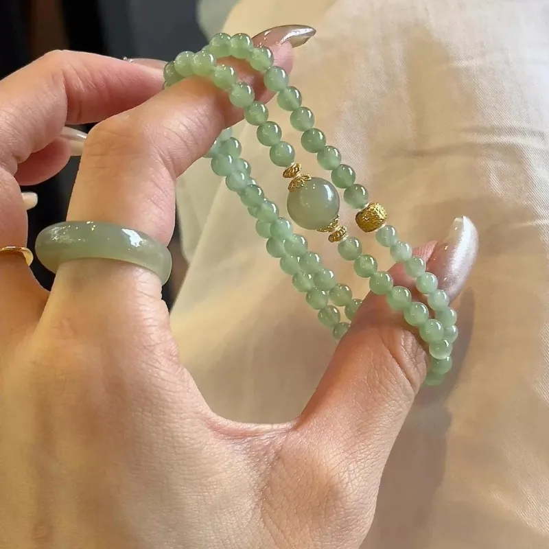 Natural Hetian Jade Double Layer Bracelets Vintage Chinese Style Versatile Elegant Jewelry for Women Gifts
Natural Hetian Jade Double Layer Bracelets Vintage Chinese Style Versatile Elegant Jewelry for Women Gifts