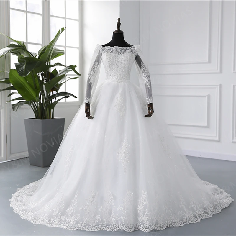 Lace Appliques Ivory White Wedding Dresses Long Sleeve Vestidos De Novia 2023 New Off the Shoulder Bride Wedding Gown Plus Size
Lace Appliques Ivory White Wedding Dresses Long Sleeve Vestidos De Novia 2023 New Off the Shoulder Bride Wedding Gown Plus Size