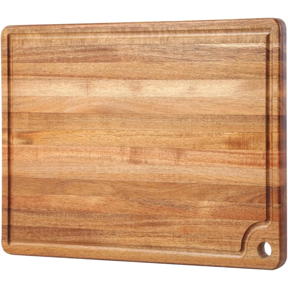 Large Acacia Wood Cutting Board for Kitchen - Caperci Better Chopping Board with Juice Groove & Handle Hole for Meat
Large Acacia Wood Cutting Board for Kitchen - Caperci Better Chopping Board with Juice Groove & Handle Hole for Meat