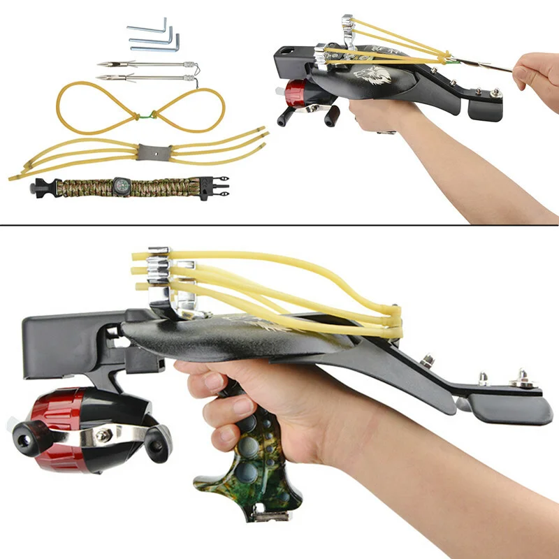 Hunting Fishing Launcher with Fishing Line Wheel Rubber Bands Wrist Rest Infrared Laser Sight Outdoor Shooting Fishing Slingshot
Hunting Fishing Launcher with Fishing Line Wheel Rubber Bands Wrist Rest Infrared Laser Sight Outdoor Shooting Fishing Slingshot