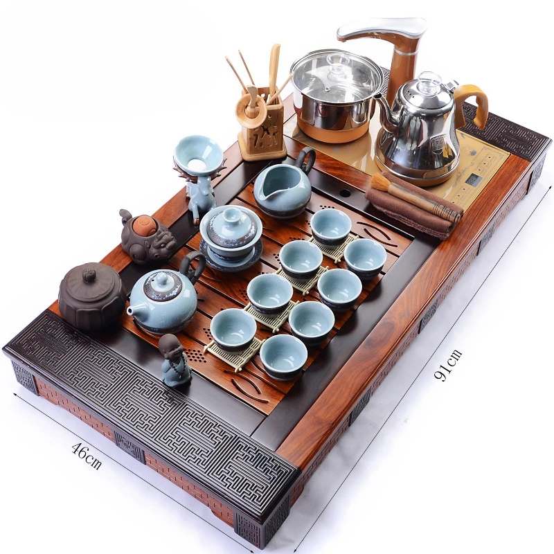 Wooden tea tray, household set, living room office tea table kettle
Wooden tea tray, household set, living room office tea table kettle
