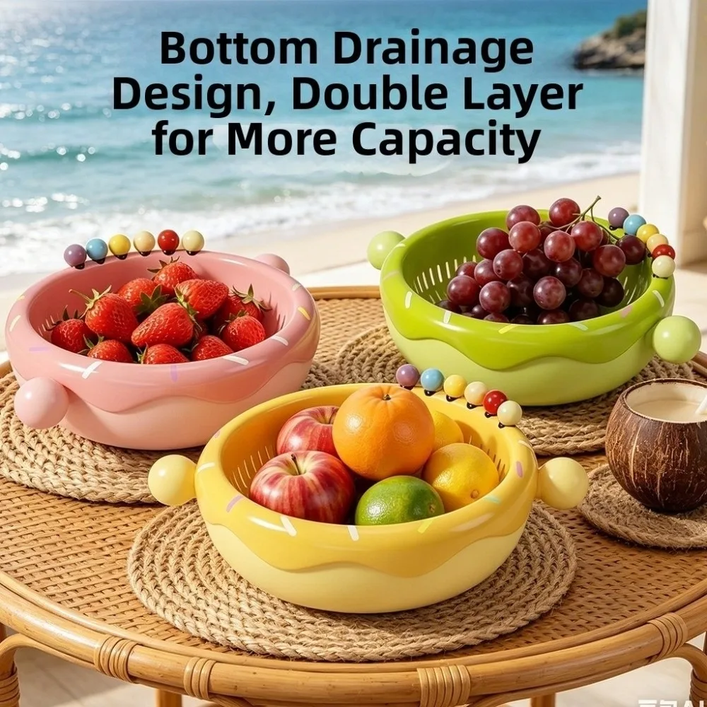 Doughnut Shape Fruit Bowl with Fork Large Capacity Plastic Dessert Salad Bowl with 6 Fruit Fork Fruit Serving Plate
Doughnut Shape Fruit Bowl with Fork Large Capacity Plastic Dessert Salad Bowl with 6 Fruit Fork Fruit Serving Plate