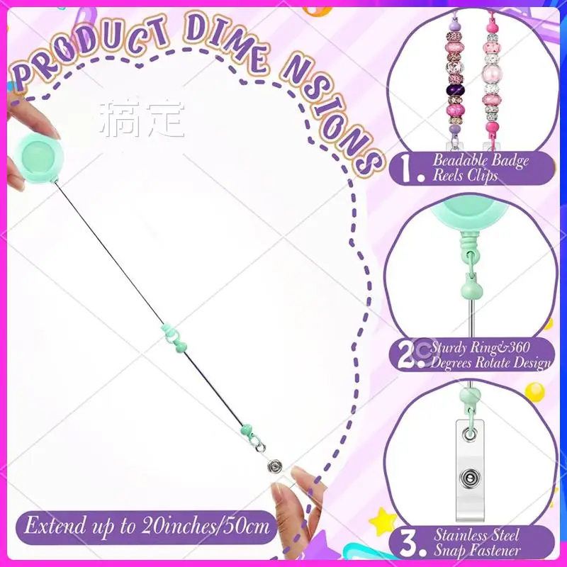 AOAO-10 Sets Beaded Badge Reel Set Retractable Clip Holder For Beading For Jewelry DIY Giftcraft Making
AOAO-10 Sets Beaded Badge Reel Set Retractable Clip Holder For Beading For Jewelry DIY Giftcraft Making