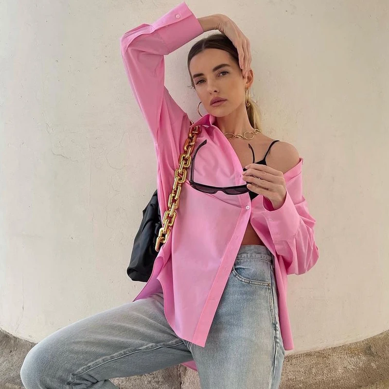Casual Loose Long Sleeve Cotton Shirt Simple Fashion Boyfriend Style Pink Collar All-Match Naturaleye Streetwear Spring 2024
Casual Loose Long Sleeve Cotton Shirt Simple Fashion Boyfriend Style Pink Collar All-Match Naturaleye Streetwear Spring 2024