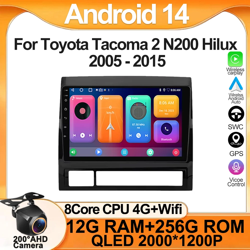 Car Radio Video Player For Toyota Tacoma 2 N200 Hilux 2005 - 2015 Android 14 Head Unit Autoradio 8 Core Stereo GPS Navigation
Car Radio Video Player For Toyota Tacoma 2 N200 Hilux 2005 - 2015 Android 14 Head Unit Autoradio 8 Core Stereo GPS Navigation