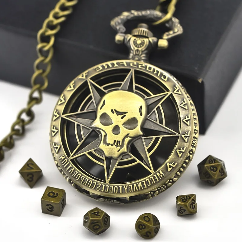 Vintage Dice Skull Pocket Watch Box Pendant Necklace Board Game Accessories Men's and Women's Fashion Accessories Gifts
Vintage Dice Skull Pocket Watch Box Pendant Necklace Board Game Accessories Men's and Women's Fashion Accessories Gifts