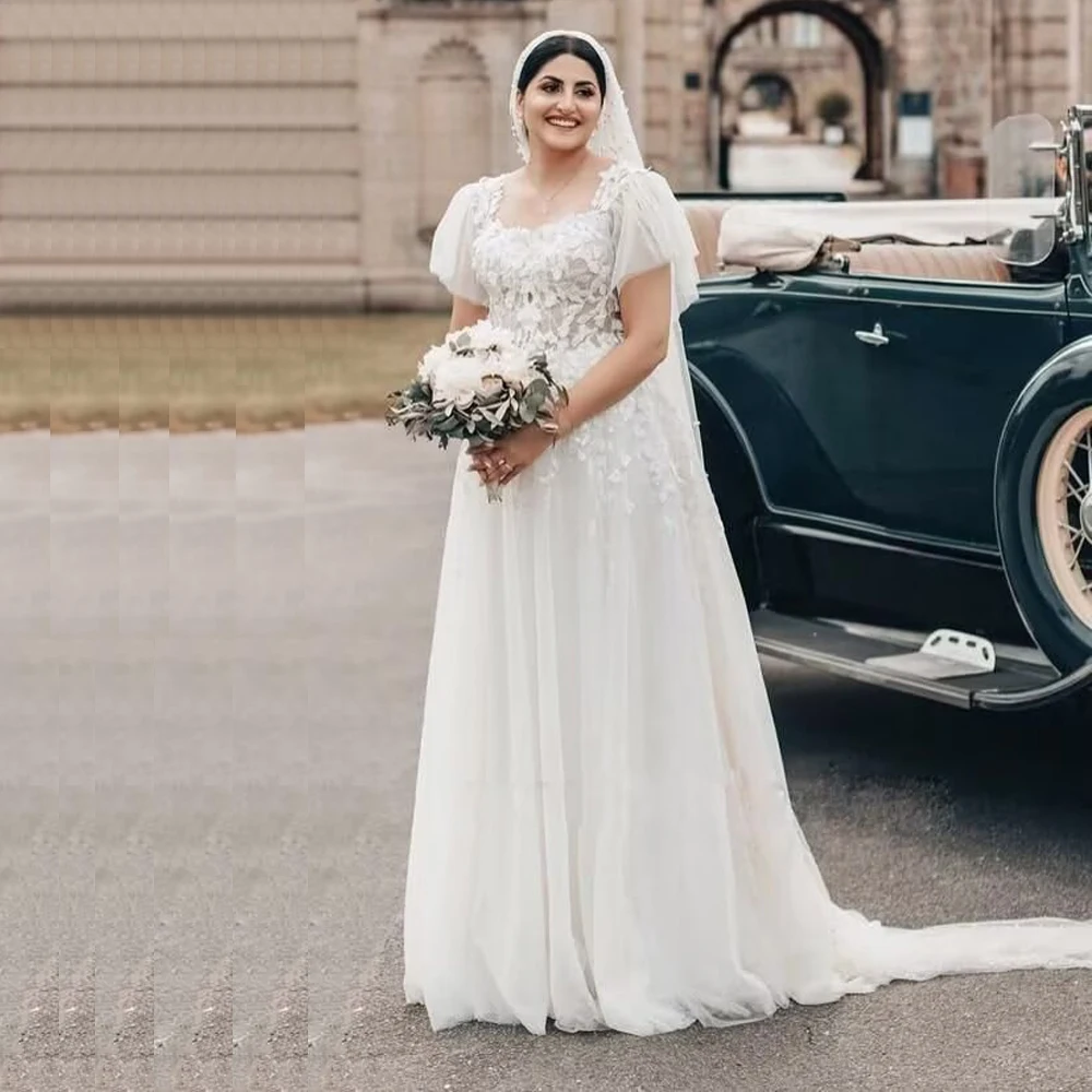 Elegant A Line Wedding Dresses 2025 Square Neck Cap Sleeve Bride Gown Empire Waist Boho Vestidos De Novia for Bridal
Elegant A Line Wedding Dresses 2025 Square Neck Cap Sleeve Bride Gown Empire Waist Boho Vestidos De Novia for Bridal