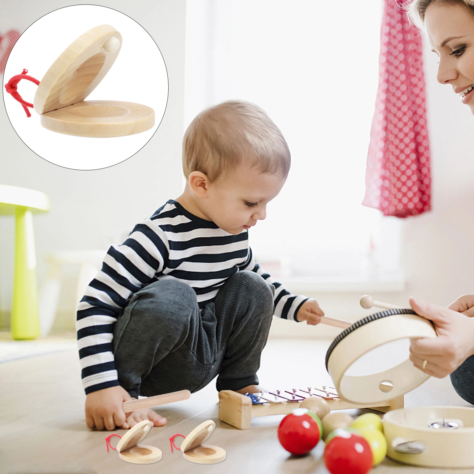 4 Pcs Children Percussion Instrument Toys Wooden Castanets Music Education Baby Sound Training Christmas Gift Musical Playthings
4 Pcs Children Percussion Instrument Toys Wooden Castanets Music Education Baby Sound Training Christmas Gift Musical Playthings