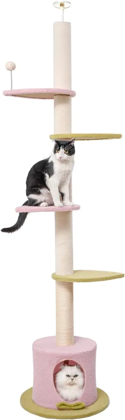 Max & Marlow Cat Tree Floor To Ceiling Cat Tower Height 95-108" Adjustable Kitten Tree Tall Climbing Tree With Carpet Scratching
Max & Marlow Cat Tree Floor To Ceiling Cat Tower Height 95-108" Adjustable Kitten Tree Tall Climbing Tree With Carpet Scratching