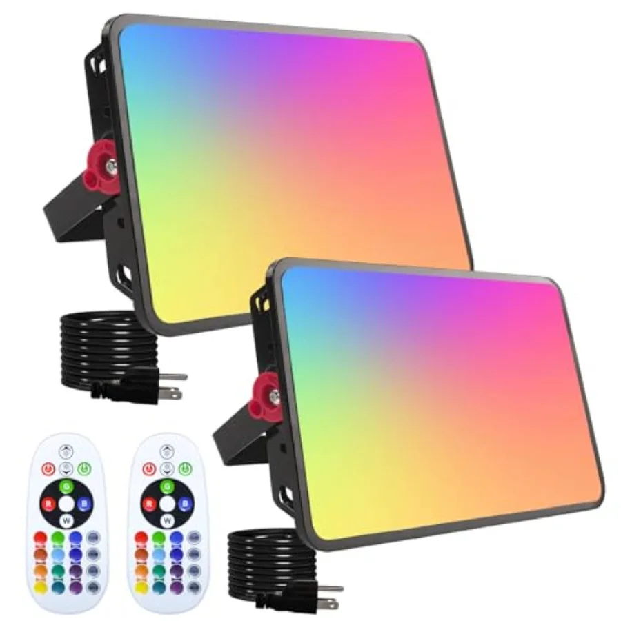 2 Pack 200W RGB Flood Light RGB Color Changing Floodlight Smart RGB Floodlight with Remote Control for Club Wedding Poster Stag
2 Pack 200W RGB Flood Light RGB Color Changing Floodlight Smart RGB Floodlight with Remote Control for Club Wedding Poster Stag