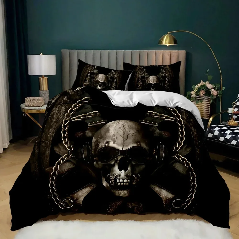 Skull Duvet Cover Set Horrible Skeleton Bedding Set Bedclothes Halloween Gothic Horror Polyester Double Queen King Quilt Cover
Skull Duvet Cover Set Horrible Skeleton Bedding Set Bedclothes Halloween Gothic Horror Polyester Double Queen King Quilt Cover