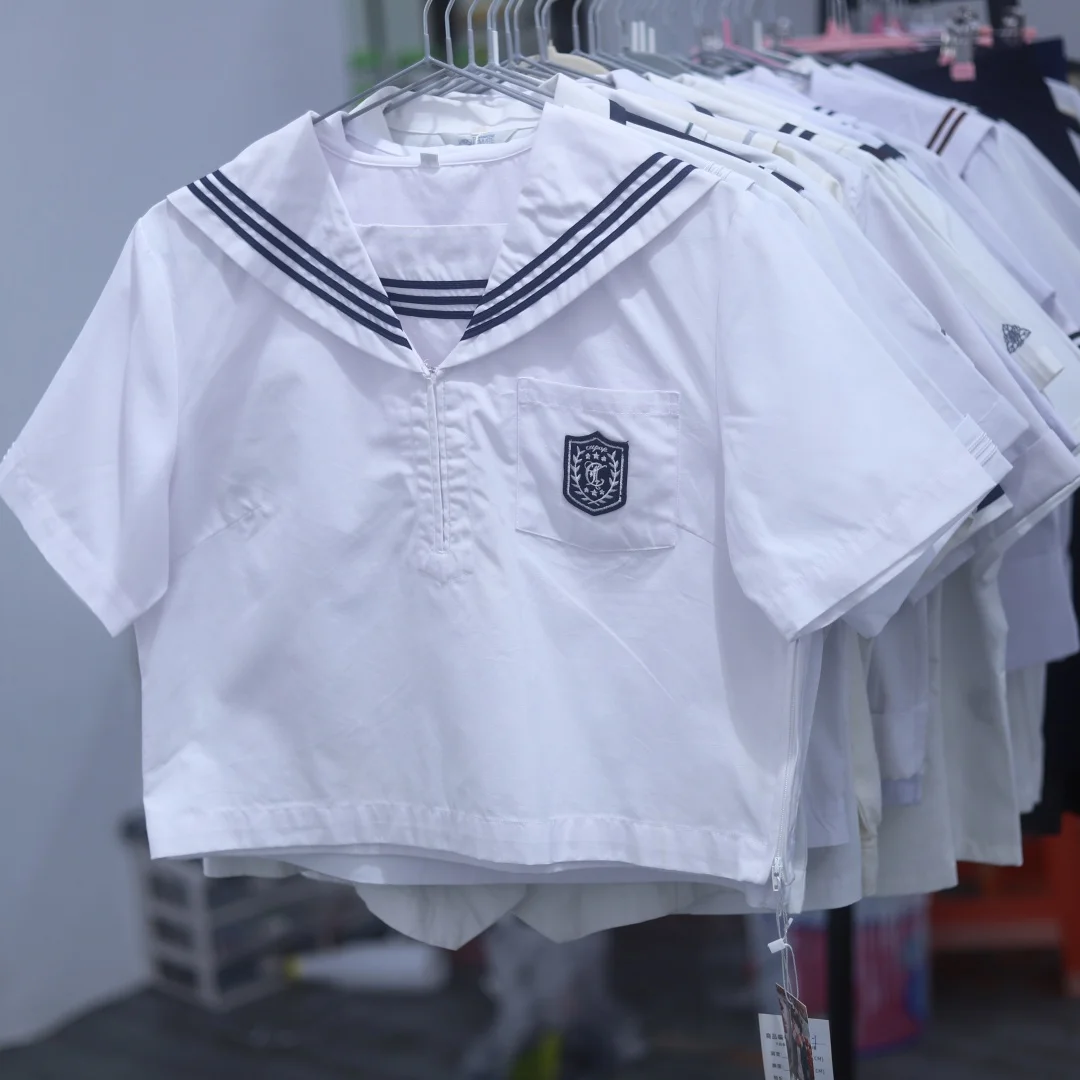 White Short Sleeve Sailor Suit School Uniform Japanese Style Summer Student Outfit Top XF83 Straight Leg Pants mid Length Skirt
White Short Sleeve Sailor Suit School Uniform Japanese Style Summer Student Outfit Top XF83 Straight Leg Pants mid Length Skirt