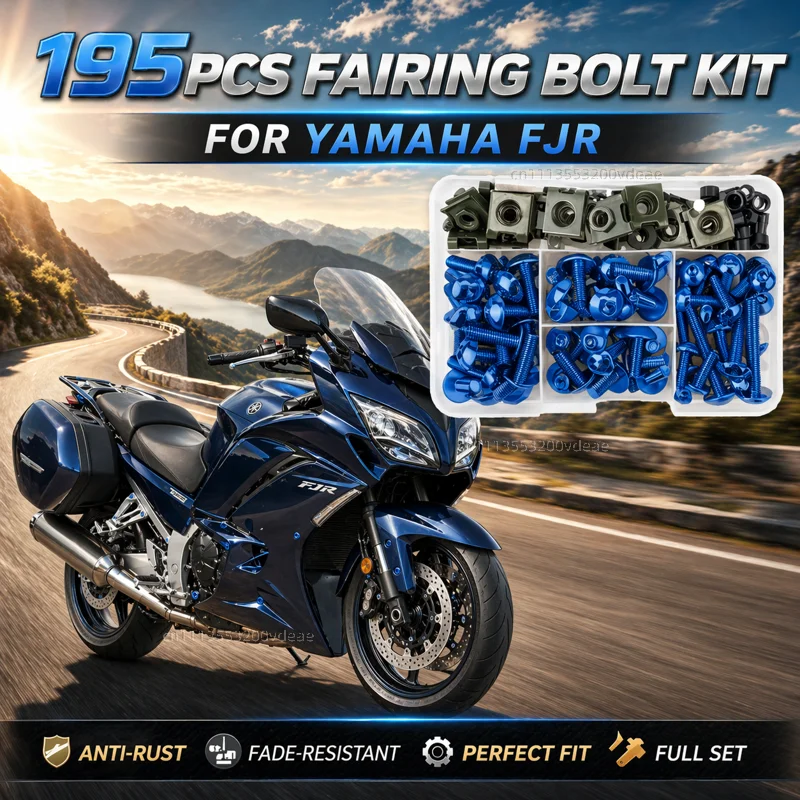 195Pcs Motorcycle Aluminum Fairing Bolt Screws Kit Nut Clips For YAMAHA FJR 1300 FJR1300 FJR1200 2006-2021 CNC Fastener Hardware
195Pcs Motorcycle Aluminum Fairing Bolt Screws Kit Nut Clips For YAMAHA FJR 1300 FJR1300 FJR1200 2006-2021 CNC Fastener Hardware