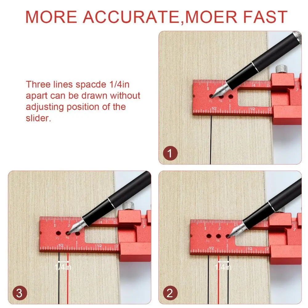 Aluminum Alloy Carpentry Marking Ruler High-Precision Slide Stop Measuring Tool Inch Metric T-Type T-Type Scribing Ruler
Aluminum Alloy Carpentry Marking Ruler High-Precision Slide Stop Measuring Tool Inch Metric T-Type T-Type Scribing Ruler