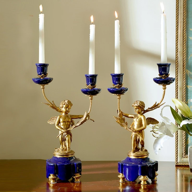 Classical ceramics with copper candlestick craft jewelry Home, living room, dining room decoration
Classical ceramics with copper candlestick craft jewelry Home, living room, dining room decoration