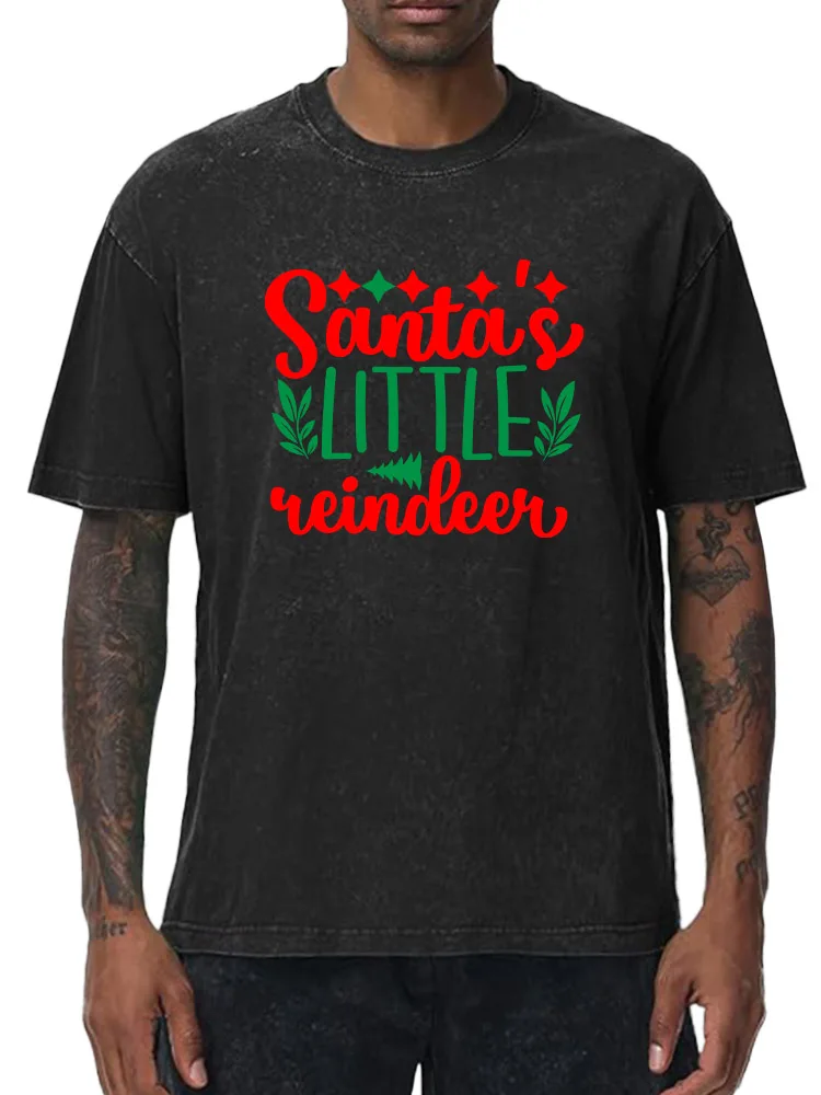 Santa's Little Reindeer 230g Heavy Cotton Washed Oversized T-Shirt for Men Christmas Graphic Tee Retro Casual Top
Santa's Little Reindeer 230g Heavy Cotton Washed Oversized T-Shirt for Men Christmas Graphic Tee Retro Casual Top
