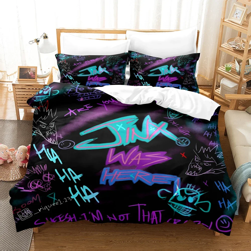Anime Arcane Bedding Set JinX 3D Printed Duvet Cover Set With 1-2 Pillowcases Twin King Size Game Arcane For Kids Adult Bedroom
Anime Arcane Bedding Set JinX 3D Printed Duvet Cover Set With 1-2 Pillowcases Twin King Size Game Arcane For Kids Adult Bedroom