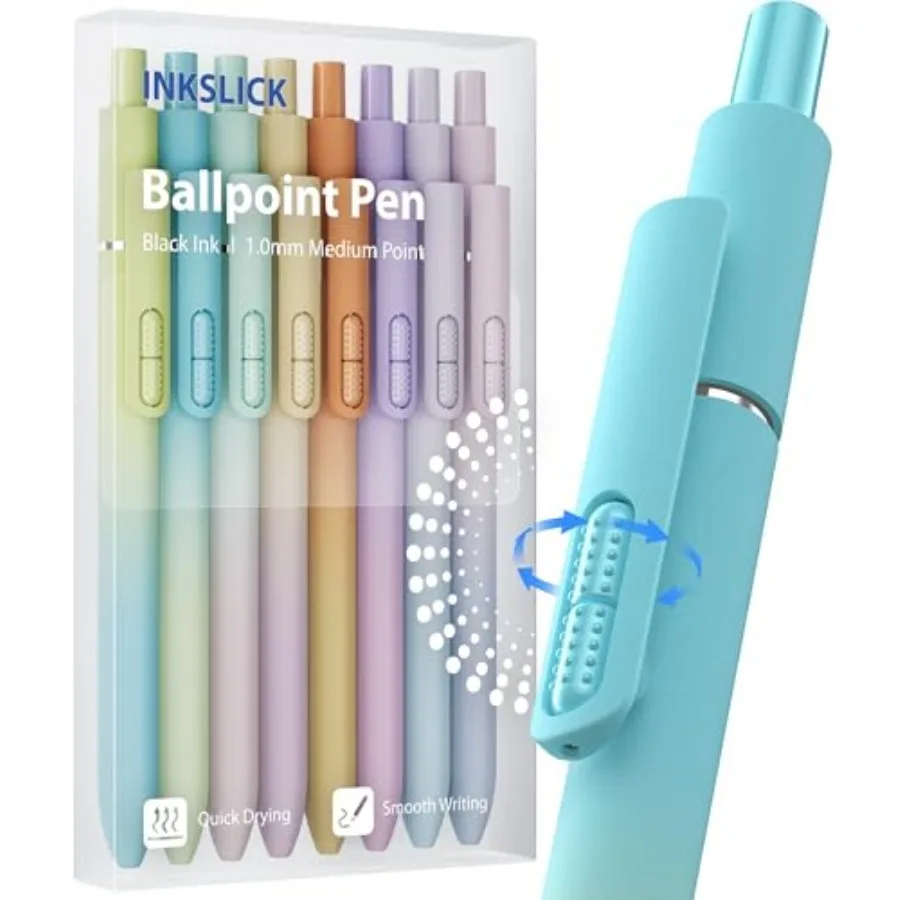 8 Pcs Black Ballpoint Pens - 1.0mm Medium Point Smooth Writing Black Ink Ball Point Pens High-end Long Lasting Retractable Pen
8 Pcs Black Ballpoint Pens - 1.0mm Medium Point Smooth Writing Black Ink Ball Point Pens High-end Long Lasting Retractable Pen