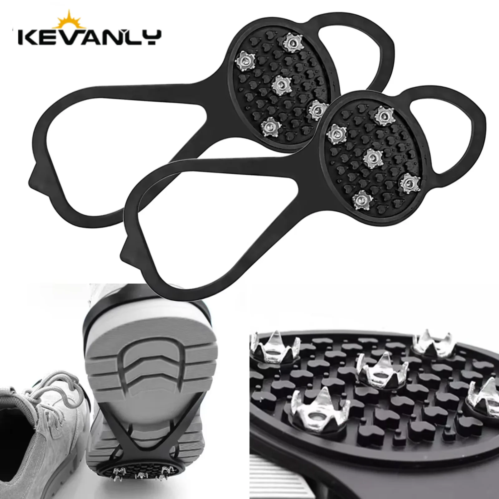 1 pair 5 Studs Anti-Skid Ice Snow Camping Walking Hiking Shoes Winter Safety Boots Universal Professional Climbing Crampons
1 pair 5 Studs Anti-Skid Ice Snow Camping Walking Hiking Shoes Winter Safety Boots Universal Professional Climbing Crampons