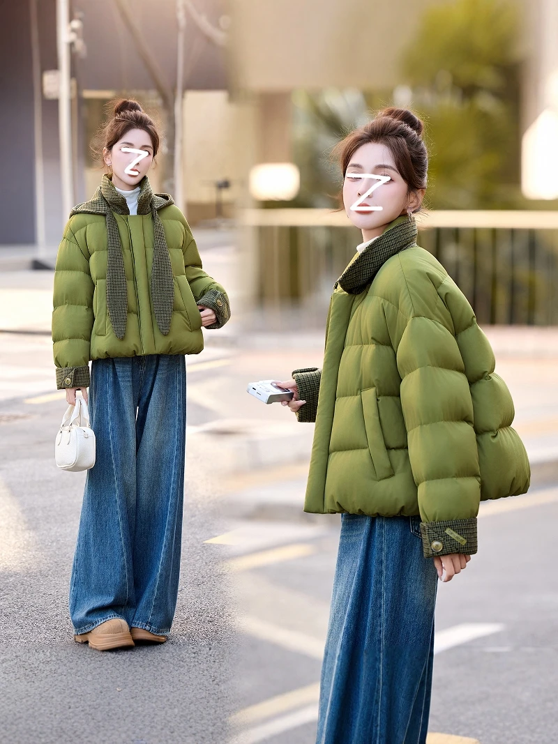 Korean Sle ort Puff Cotton Jaet Women Winter New Loose Thiened Hooded Bread Warm Cotton Coat Outerwear
Korean Sle ort Puff Cotton Jaet Women Winter New Loose Thiened Hooded Bread Warm Cotton Coat Outerwear