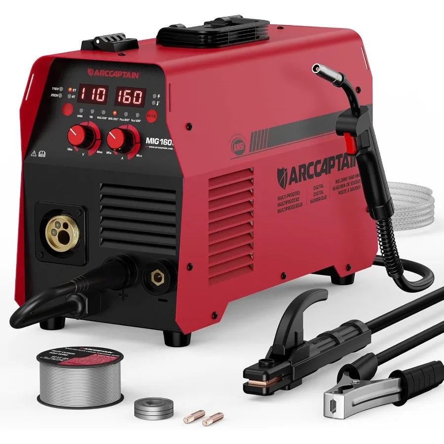 4 in 1 Multi-Process Welding Machine for Industrial and DIY Applications: Flux Core MIG/GAS MIG/Lift TIG/Stick Welding with Syn
4 in 1 Multi-Process Welding Machine for Industrial and DIY Applications: Flux Core MIG/GAS MIG/Lift TIG/Stick Welding with Syn