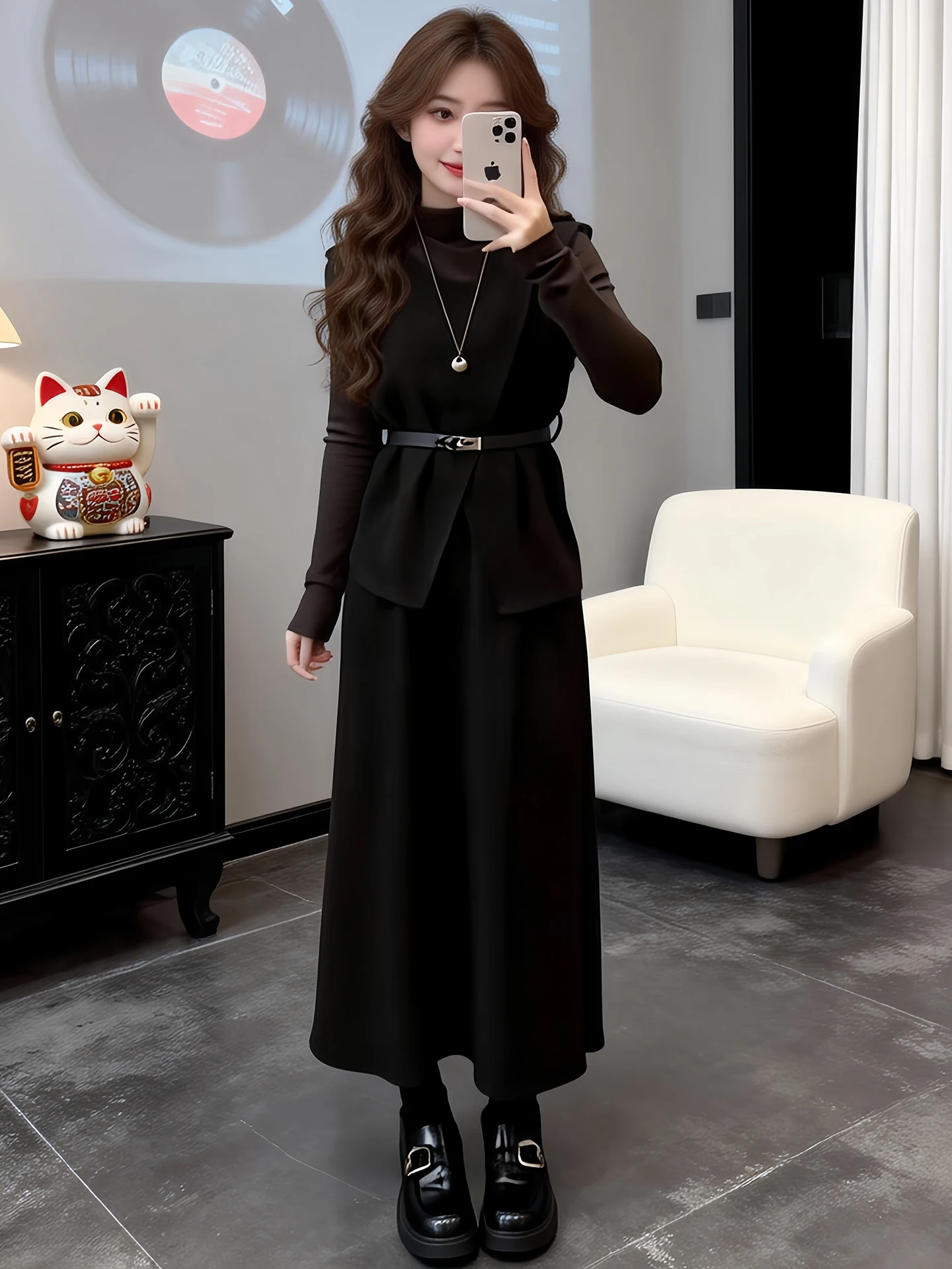 Fashionable Slimming Waistcoat Long Sleeve Base Shirt Half-length Skirt Three-piece Set Women's Spring Autumn New Style Yood ...
Fashionable Slimming Waistcoat Long Sleeve Base Shirt Half-length Skirt Three-piece Set Women's Spring Autumn New Style Yood ...