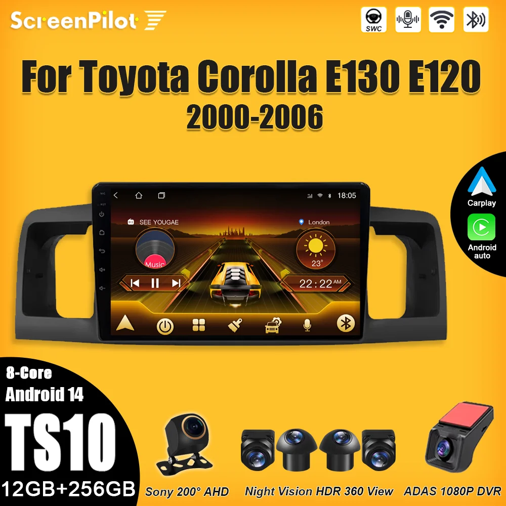 Android 15 For Toyota Corolla E130 E120 2000-2006 Multimedia Video Player Carplay Touch Screen RDS 8 Core 5G Bluetooth 2din DSP
Android 15 For Toyota Corolla E130 E120 2000-2006 Multimedia Video Player Carplay Touch Screen RDS 8 Core 5G Bluetooth 2din DSP