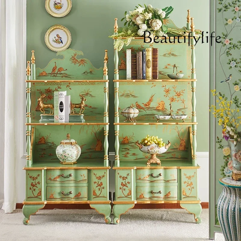 X35 Bookshelf Solid Wood Hand-painted Display Cabinet Vintage Storage Shelf Classical Luxury Display Shelf
X35 Bookshelf Solid Wood Hand-painted Display Cabinet Vintage Storage Shelf Classical Luxury Display Shelf