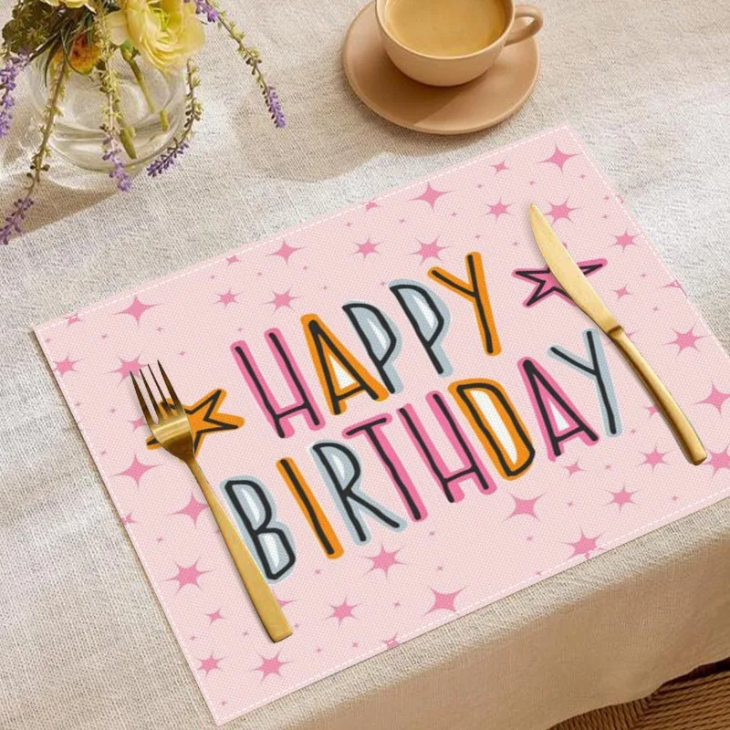 Birthday Placemat Cartoon Colorful Happy Birthday Cake Gift Box Balloon Stars Flowers Party Decorations Placemats for Table Mat
Birthday Placemat Cartoon Colorful Happy Birthday Cake Gift Box Balloon Stars Flowers Party Decorations Placemats for Table Mat