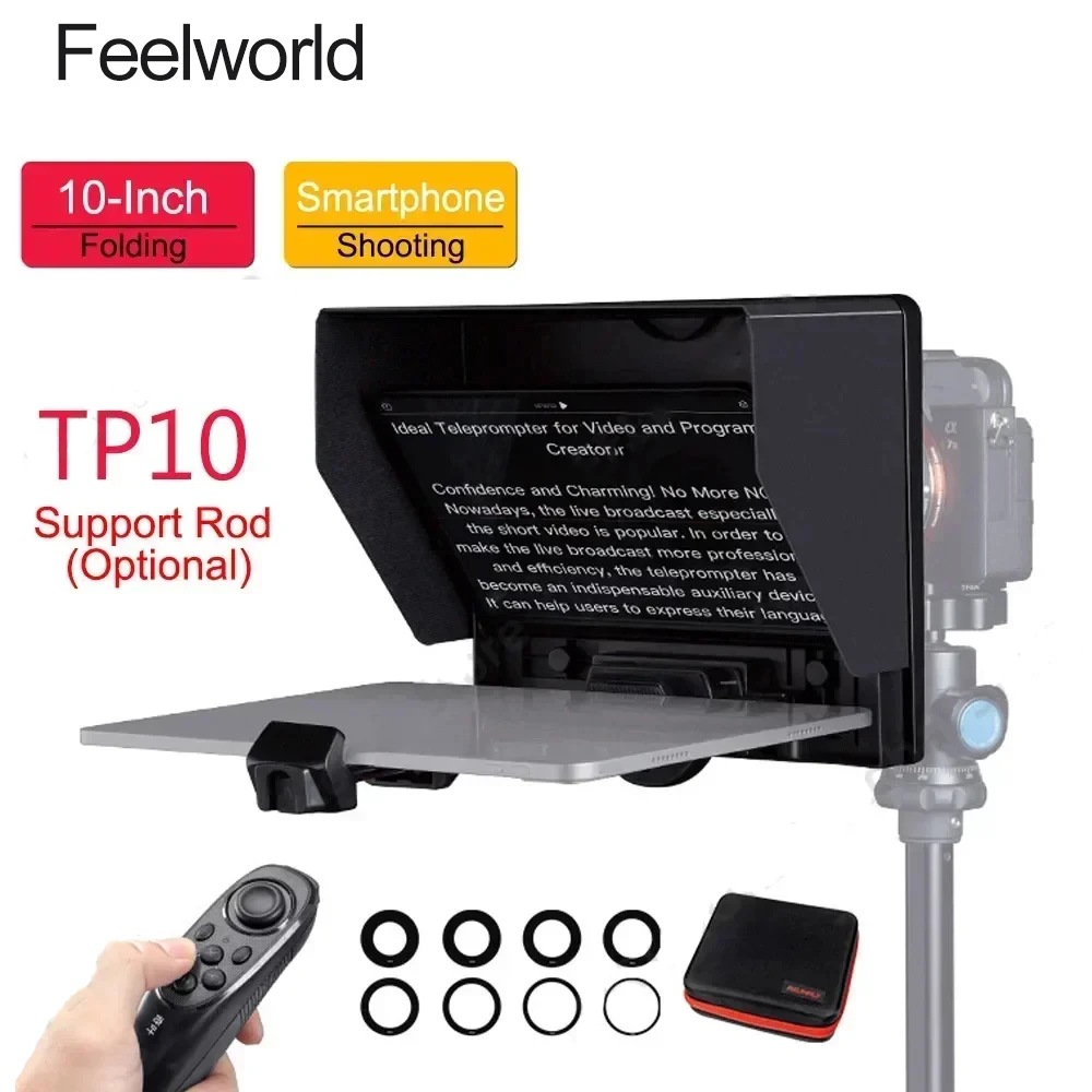Feelworld TP10 Portable 10 Inch Folding Teleprompter Up 11" Phone Tablet Prompter with Remote Control For Phone DSLR Shooting
Feelworld TP10 Portable 10 Inch Folding Teleprompter Up 11" Phone Tablet Prompter with Remote Control For Phone DSLR Shooting