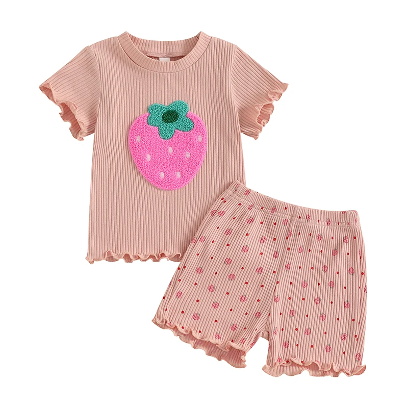 Toddler Baby Girl Summer Clothes Ribbed Knitted Short Sleeve T-Shirt Tops Ruffle Shorts Set 2Pcs Bow Outfit
Toddler Baby Girl Summer Clothes Ribbed Knitted Short Sleeve T-Shirt Tops Ruffle Shorts Set 2Pcs Bow Outfit