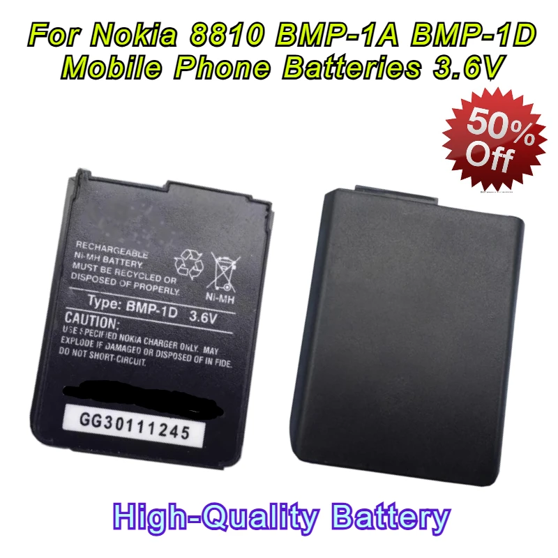 New 8810 Replacement Phone Battery for Nokia 8810 BMP-1A BMP-1D Mobile Phone Batteries 3.6V
New 8810 Replacement Phone Battery for Nokia 8810 BMP-1A BMP-1D Mobile Phone Batteries 3.6V