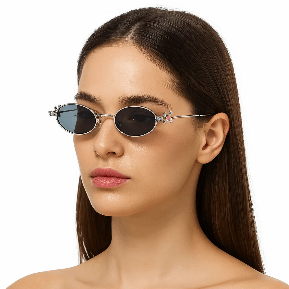 Simple Bling Rhinestone Sunglasses Y2k Small Oval Women Eyewear Steampunk Metal Frame Anti-Blue Light Spectacles Unisex
Simple Bling Rhinestone Sunglasses Y2k Small Oval Women Eyewear Steampunk Metal Frame Anti-Blue Light Spectacles Unisex
