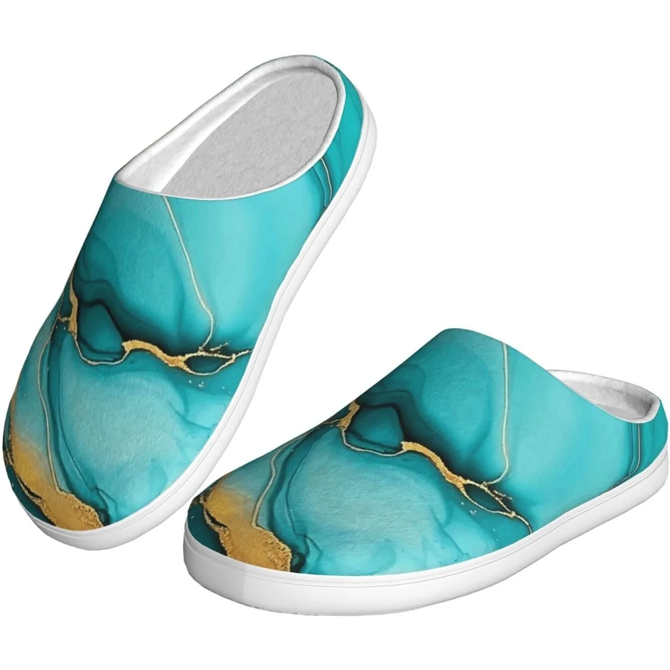 Teal Turquoise Liquid Marble Women’s Cozy Slippers Soft Cotton Indoor & Outdoor House Slippers With Anti-Slip Sole
Teal Turquoise Liquid Marble Women’s Cozy Slippers Soft Cotton Indoor & Outdoor House Slippers With Anti-Slip Sole