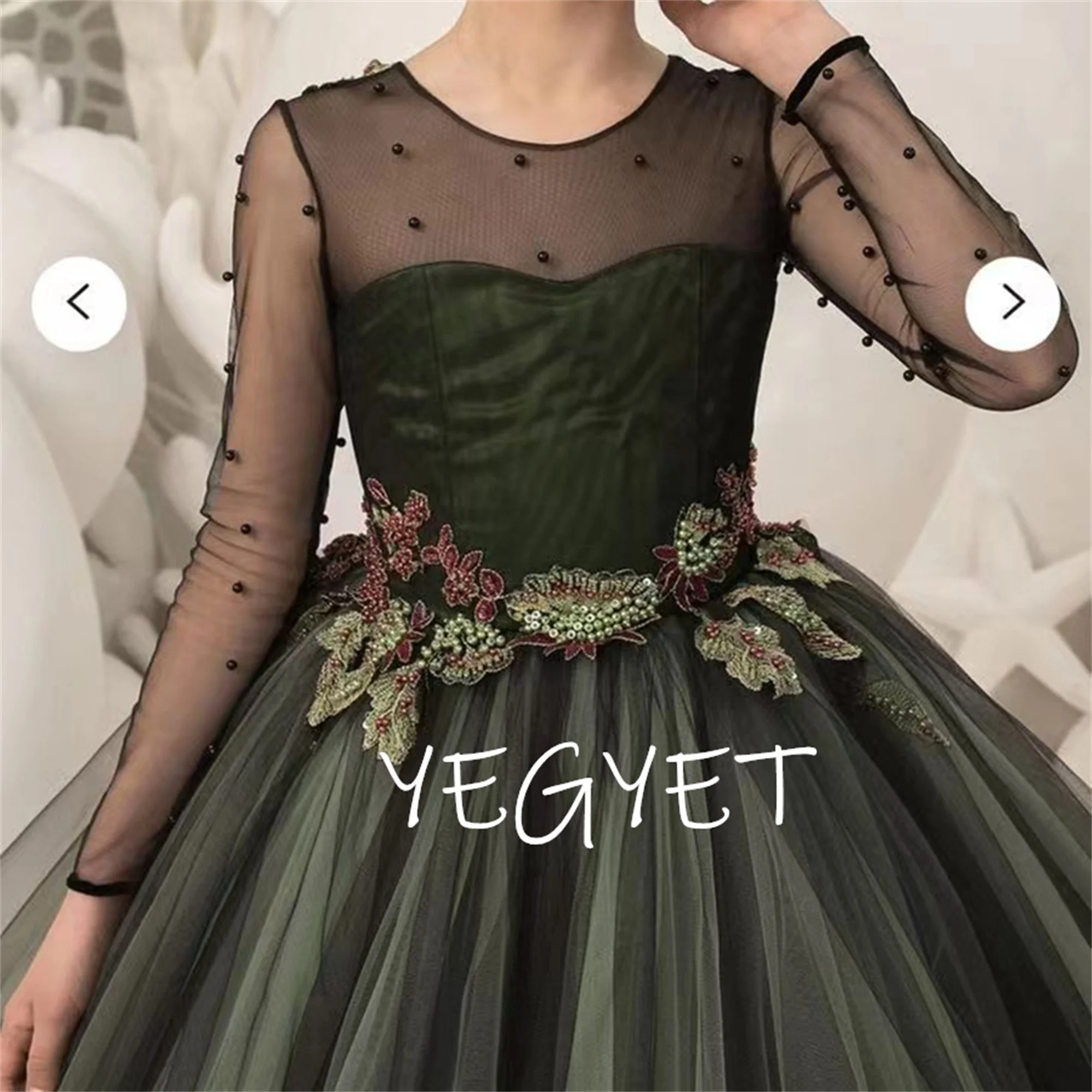 Girl Dress Green Flower Wedding Ball Gown Tulle Pearl Lace Appliques Princess Long Sleeve Pageant Dress Kids Elegant Party
Girl Dress Green Flower Wedding Ball Gown Tulle Pearl Lace Appliques Princess Long Sleeve Pageant Dress Kids Elegant Party