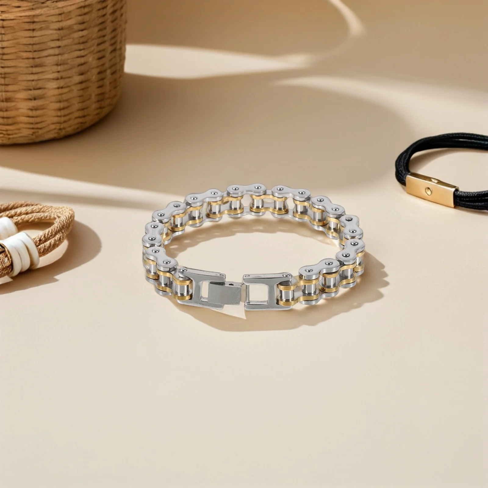 Bicycle Biker Chain Titanium Steel Motorcycle Link Jewelry Durable Tarnish Resistant Mens Bracelet Bike Chain Bracelet
Bicycle Biker Chain Titanium Steel Motorcycle Link Jewelry Durable Tarnish Resistant Mens Bracelet Bike Chain Bracelet