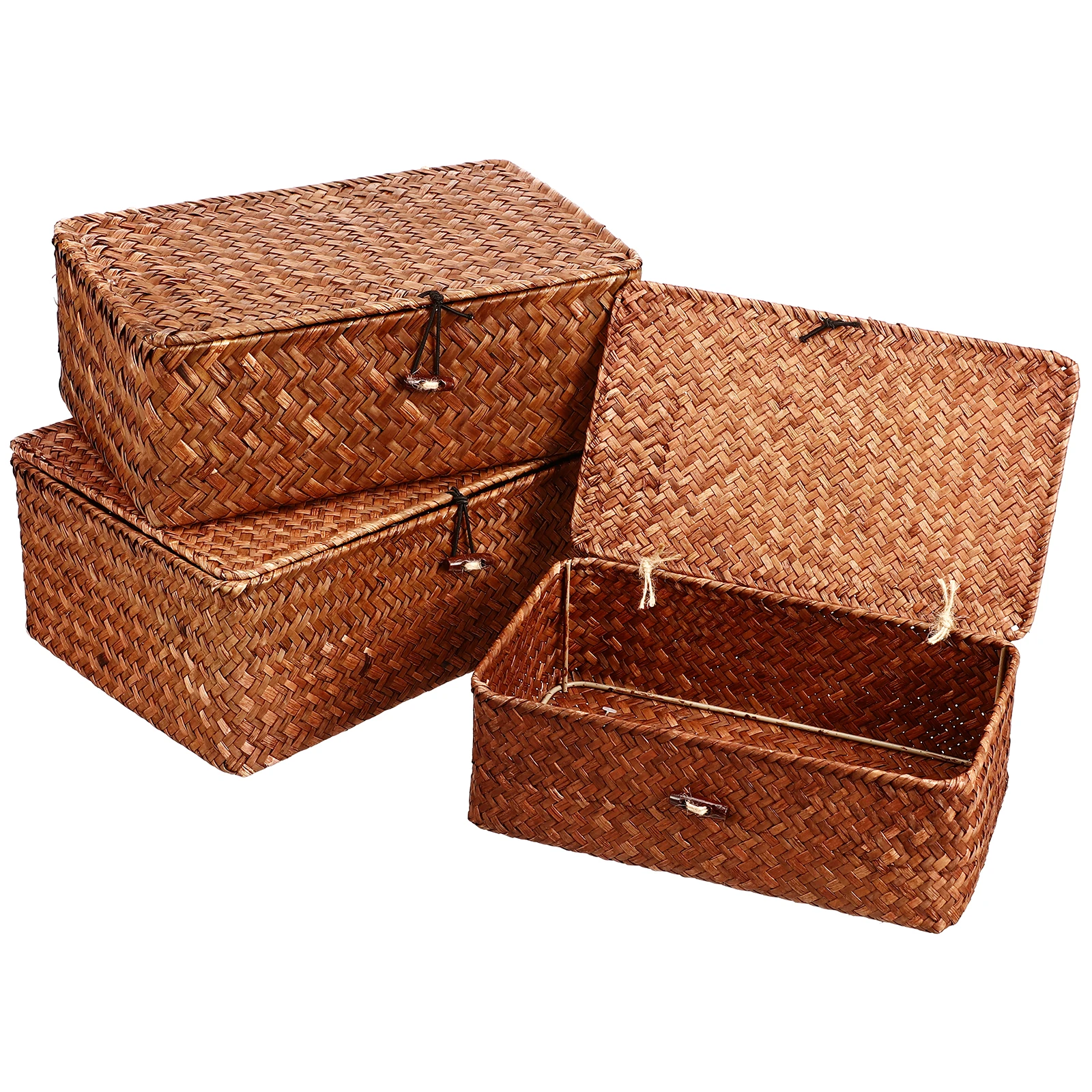 3Pcs Natural Seagrass Basket with Lid Woven Storage Box for Home Office Organizer Sundries Sorting Container Multi Use
3Pcs Natural Seagrass Basket with Lid Woven Storage Box for Home Office Organizer Sundries Sorting Container Multi Use