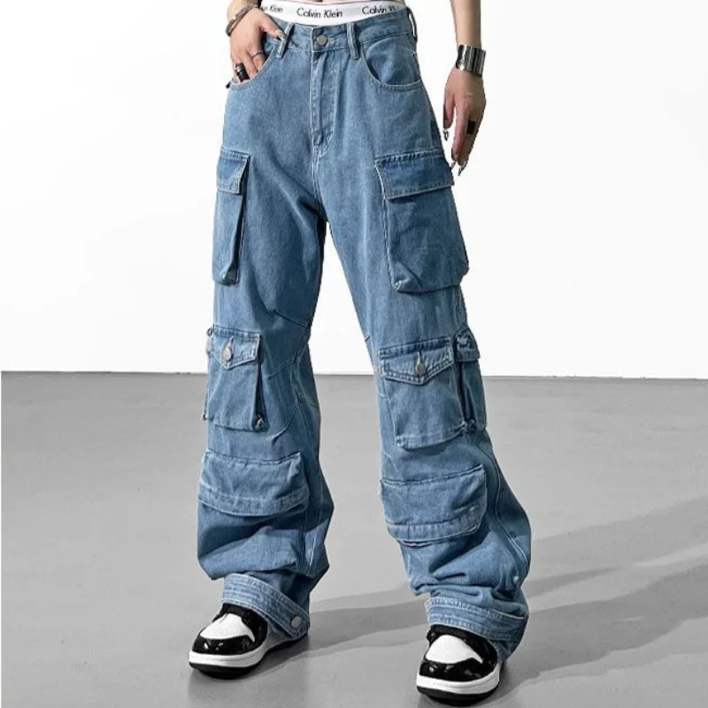 Xinyuan Multi-Pocket Jeans Retro High Street High Waist Wide Leg Pants Kelly Same Couples Harajuku Hip Hop Casual Pants
Xinyuan Multi-Pocket Jeans Retro High Street High Waist Wide Leg Pants Kelly Same Couples Harajuku Hip Hop Casual Pants