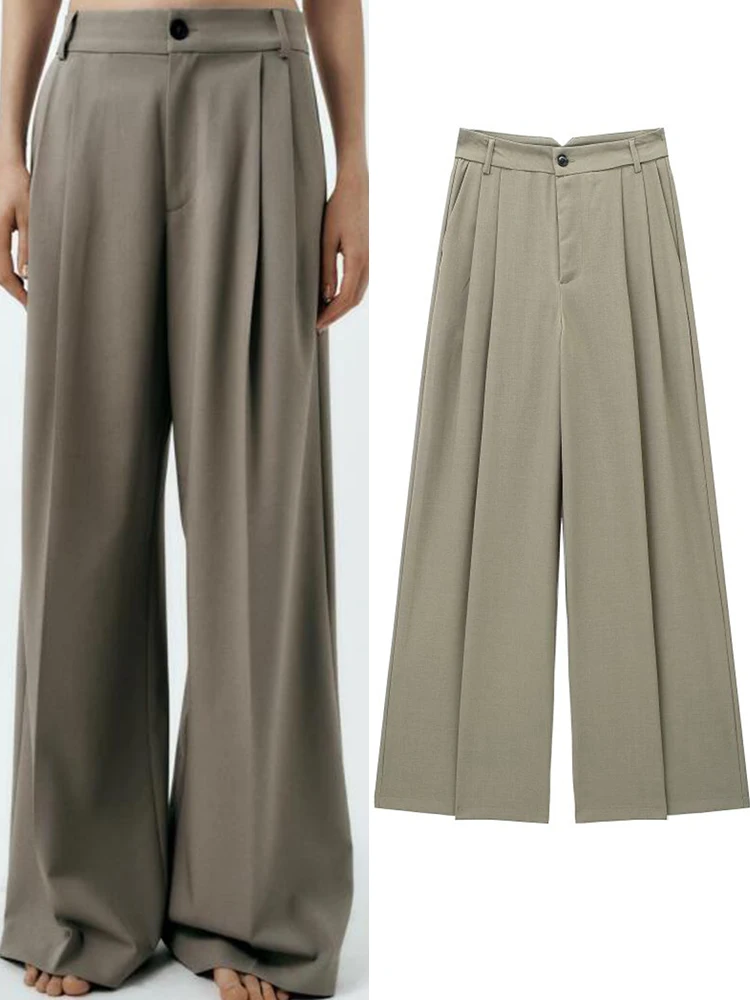 2024 New Women Wide leg pants Summer Solid Loose High Waist Button Female Elegant Street Pant Trousers Clothing
2024 New Women Wide leg pants Summer Solid Loose High Waist Button Female Elegant Street Pant Trousers Clothing