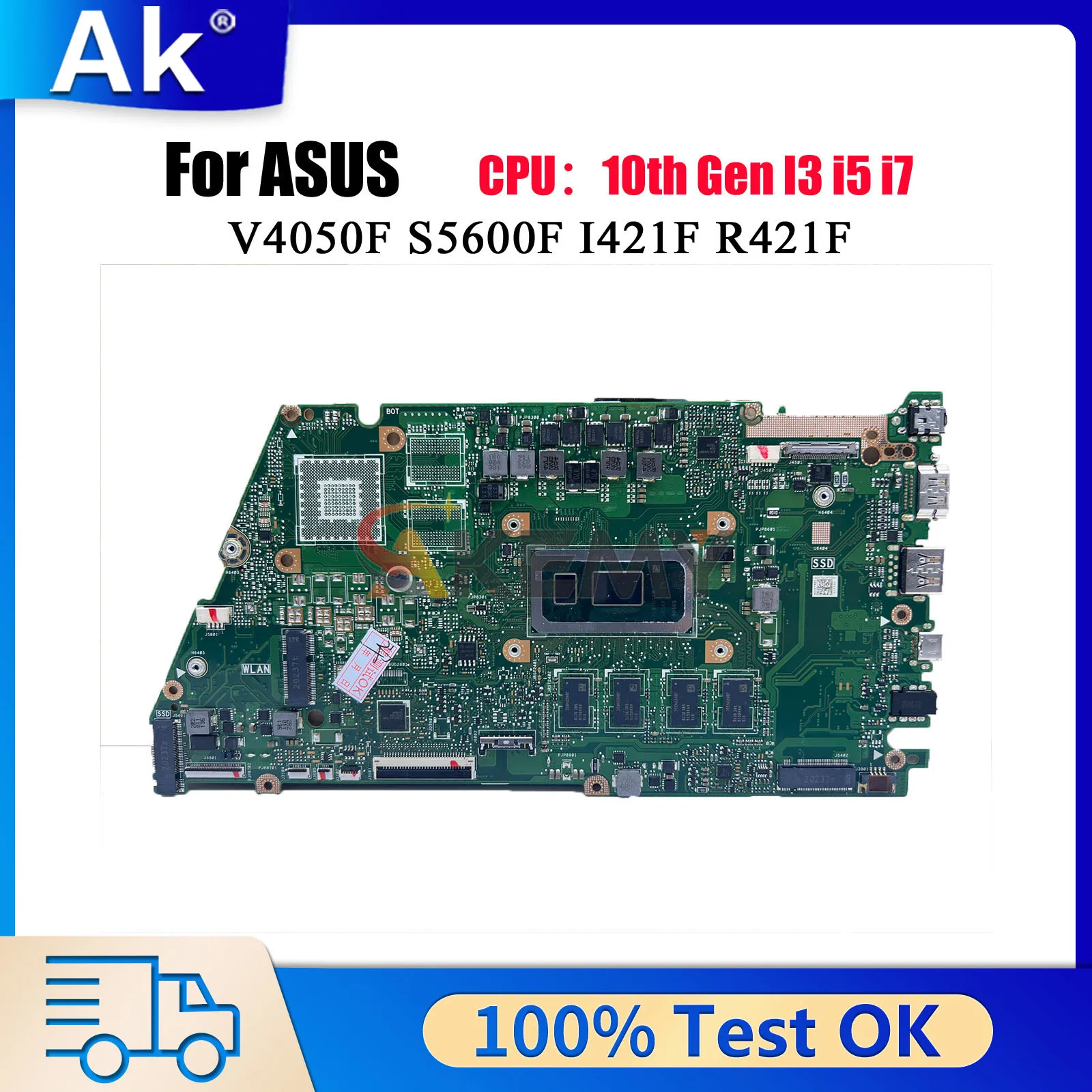 X521FA Laptop Motherboard For ASUS X521FP X421F R421F I421F X521FQY V4050F S5600F S433F X521FPY Mainboard With 10th Gen I3 i5 i7
X521FA Laptop Motherboard For ASUS X521FP X421F R421F I421F X521FQY V4050F S5600F S433F X521FPY Mainboard With 10th Gen I3 i5 i7