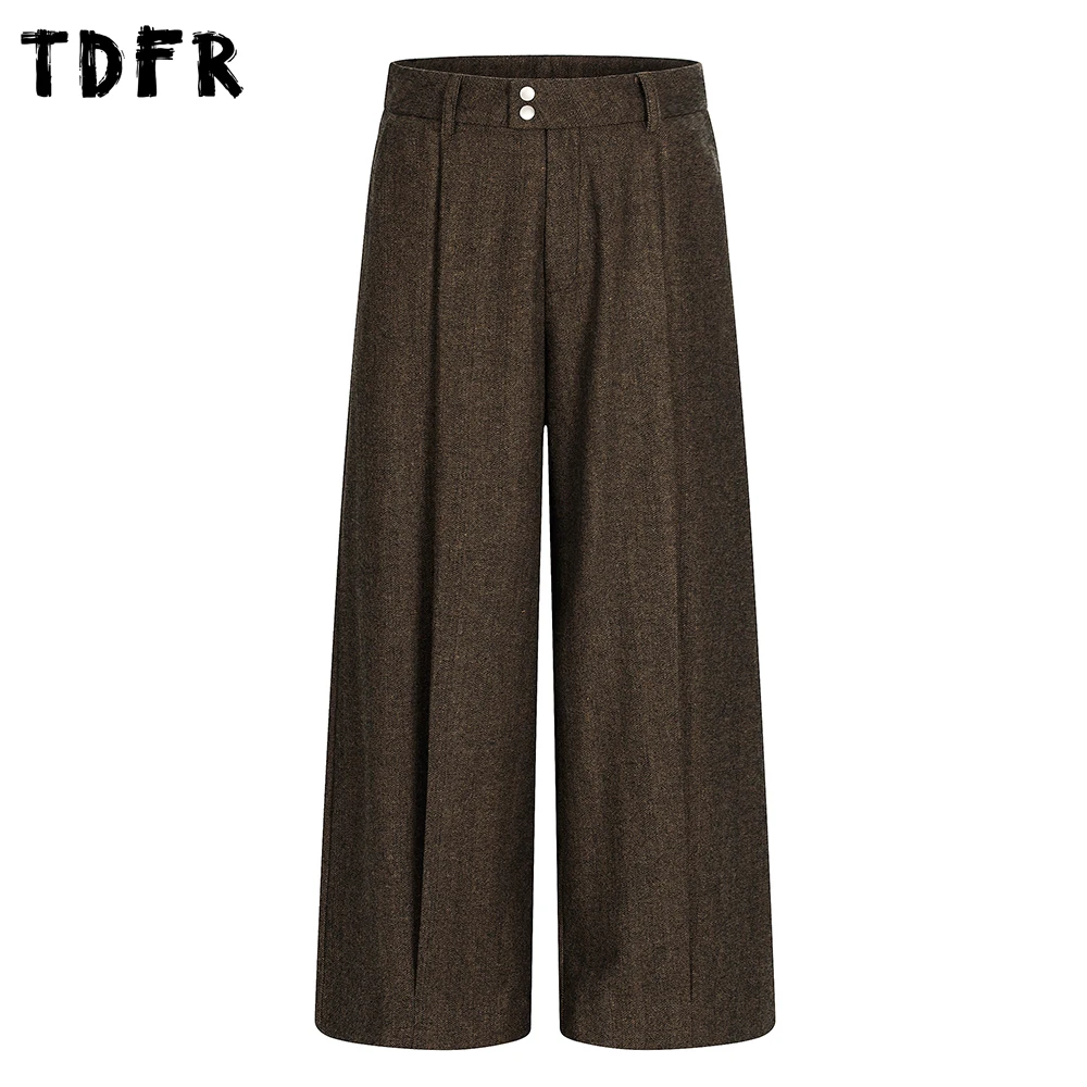 Retro Pleated Woolen Casual Pants Mens Autumn Straight Wide Leg Baggy Trousers Man
Retro Pleated Woolen Casual Pants Mens Autumn Straight Wide Leg Baggy Trousers Man