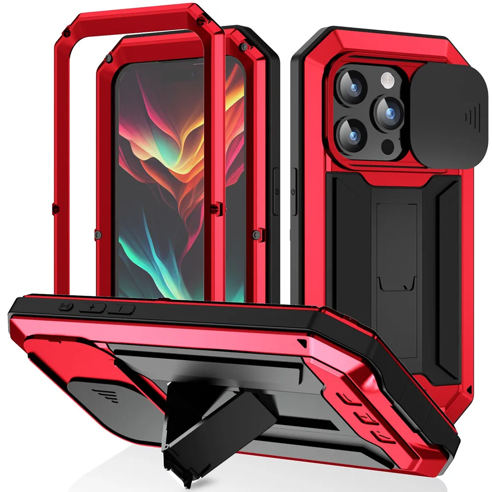 Rugged Metal Phone Case For iPhone 16e 15 14 Plus 13 Pro Max Heavy Military Shockproof Shell Slide Camera Cover Screen Protect
Rugged Metal Phone Case For iPhone 16e 15 14 Plus 13 Pro Max Heavy Military Shockproof Shell Slide Camera Cover Screen Protect