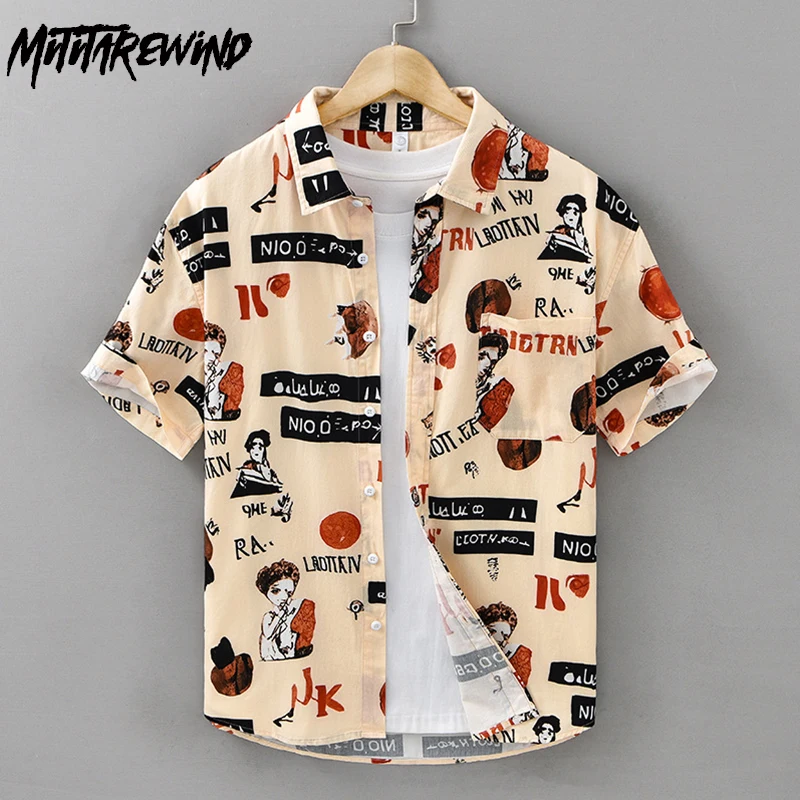 Summer New Printed Shirts Male Japanese Streetwear Fashion Tops Casual Pure Cotton Short Sleeve Shirt Youth Personality Clothes
Summer New Printed Shirts Male Japanese Streetwear Fashion Tops Casual Pure Cotton Short Sleeve Shirt Youth Personality Clothes