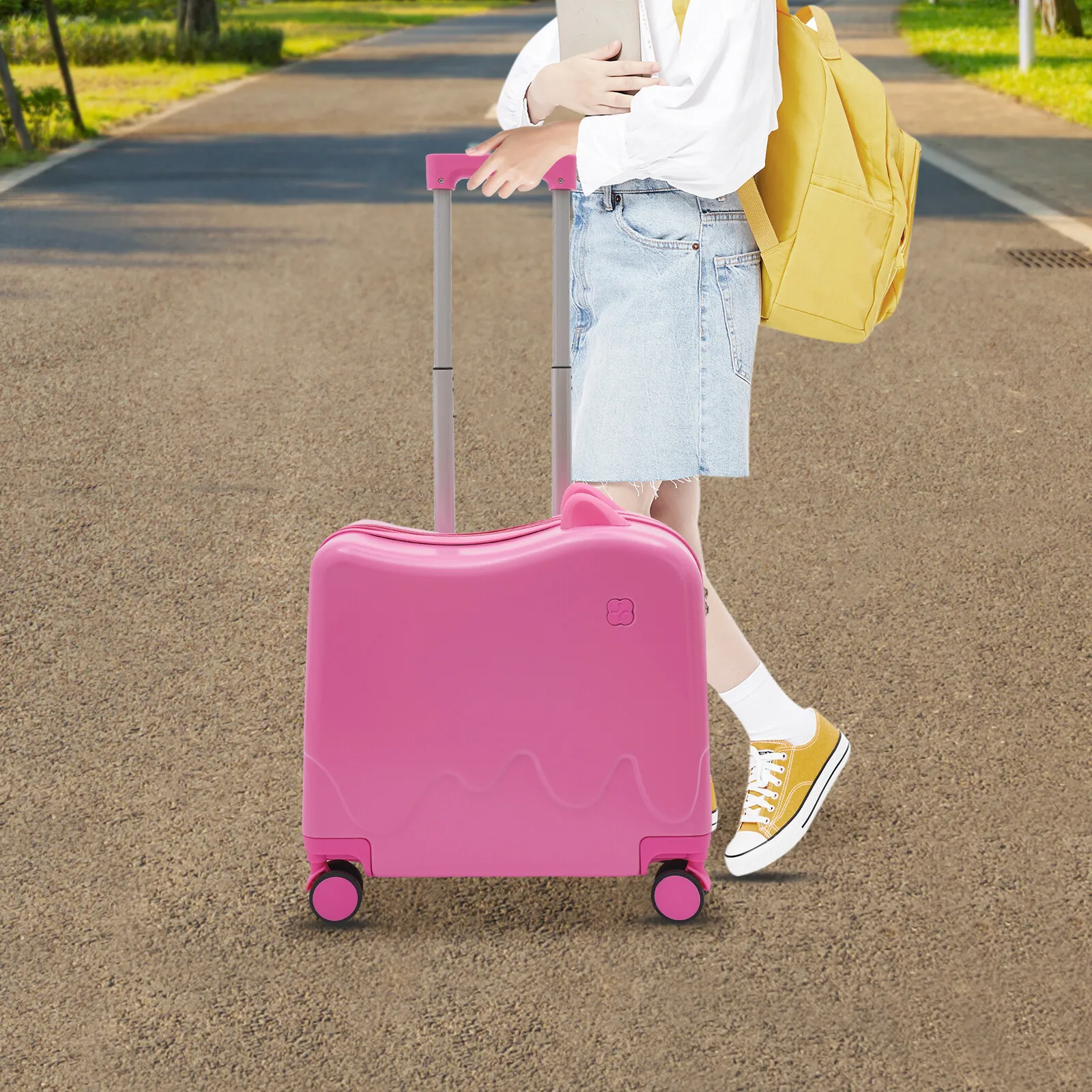 18" Pink Kids Ride-On Suitcase Rolling Luggage With Lock Children's Luggage Case
18" Pink Kids Ride-On Suitcase Rolling Luggage With Lock Children's Luggage Case