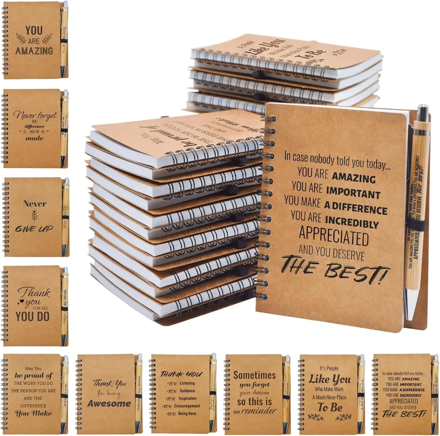10 Sets Inspirational Notebooks & Pens Bulk - Employee Appreciation Gifts for Coworkers, Office, Team, Nurses, Teachers
10 Sets Inspirational Notebooks & Pens Bulk - Employee Appreciation Gifts for Coworkers, Office, Team, Nurses, Teachers
