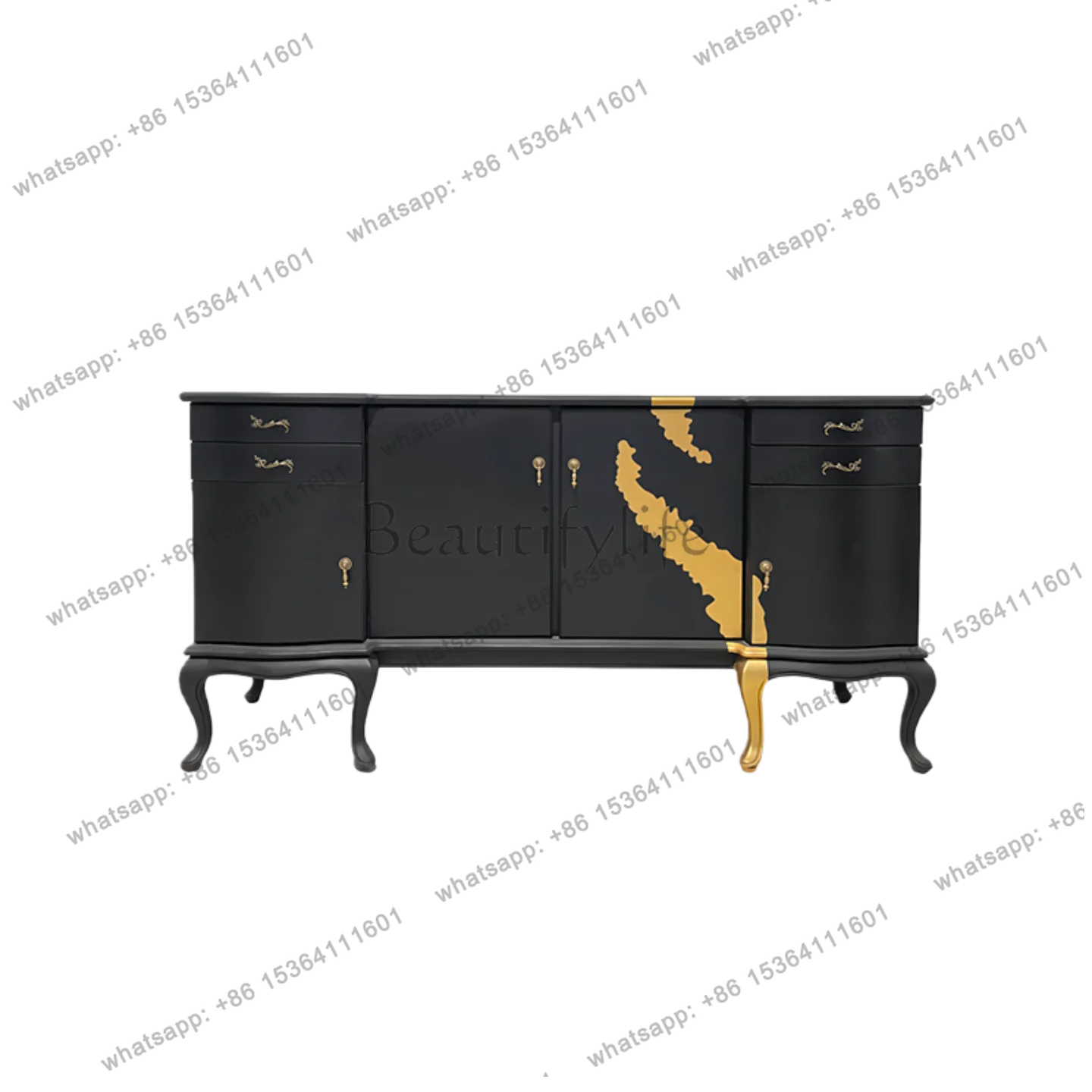 French retro solid wood dining side living room decorative cabinet European art entrance cabinet integrated against the wall
French retro solid wood dining side living room decorative cabinet European art entrance cabinet integrated against the wall