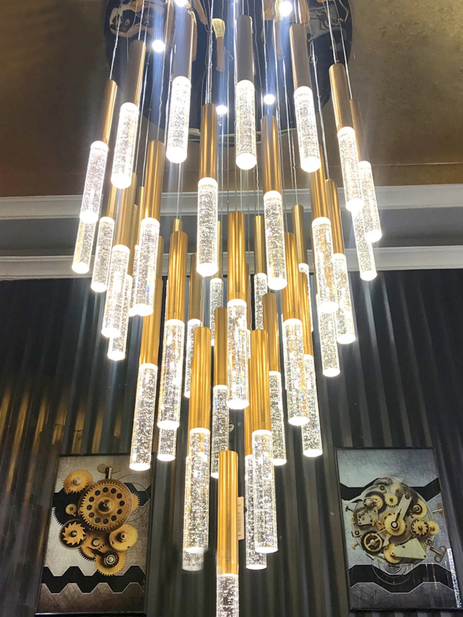 Modern LED Chandelier Crystal Hanging Lamp Nordic Art Deco Gold Long Kitchen Light for Loft Stair Living Room
Modern LED Chandelier Crystal Hanging Lamp Nordic Art Deco Gold Long Kitchen Light for Loft Stair Living Room