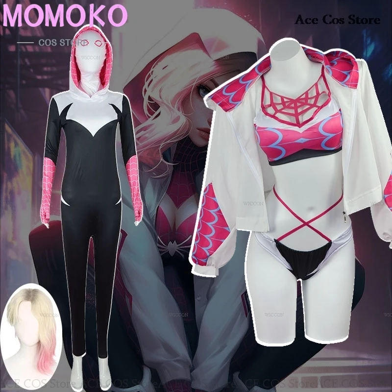 Gwen Cosplay Costume Wig SwimSuit Pink Set Anime Cartoon Comic Superhero Cosplahy Gwen Women Uniform Halloween Party Outfit
Gwen Cosplay Costume Wig SwimSuit Pink Set Anime Cartoon Comic Superhero Cosplahy Gwen Women Uniform Halloween Party Outfit