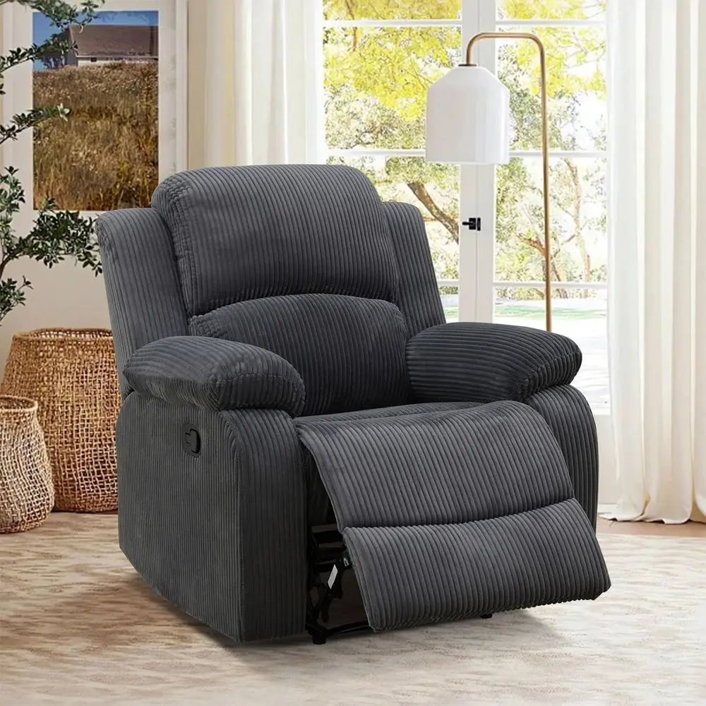 Grey Corduroy Manual Reclining Chair for Adults, Ideal for Home, Living Room, Office, and Theater Seating
Grey Corduroy Manual Reclining Chair for Adults, Ideal for Home, Living Room, Office, and Theater Seating