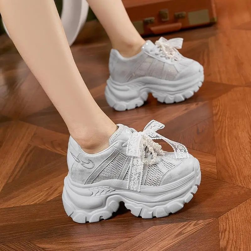 Women's Thick Bottom Dad Shoes Breathable Mesh Upper Leather Casual Style Knot Embellishment Hollow out Bead Decoration
Women's Thick Bottom Dad Shoes Breathable Mesh Upper Leather Casual Style Knot Embellishment Hollow out Bead Decoration